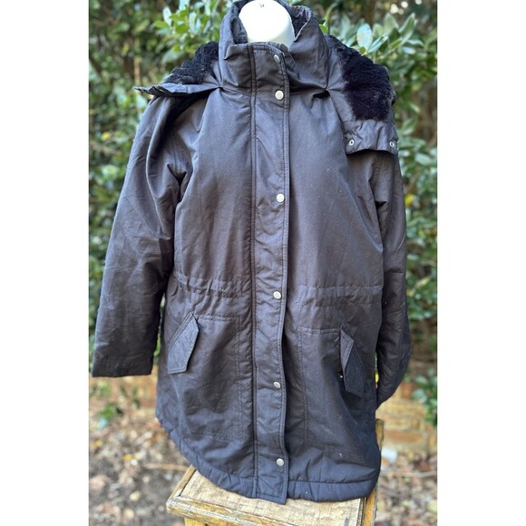 Women’s Faux-fur Lined Hooded Pockets Parka Black Jack By Old Navy Size Medium - Picture 1 of 10